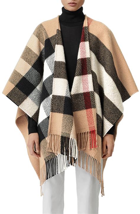 nordstrom burberry cape|Burberry Check Label Wool Blend Cape .